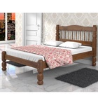 Cama Casal Madeira Maciça Palmo Castanho Com Colchão De Pro L