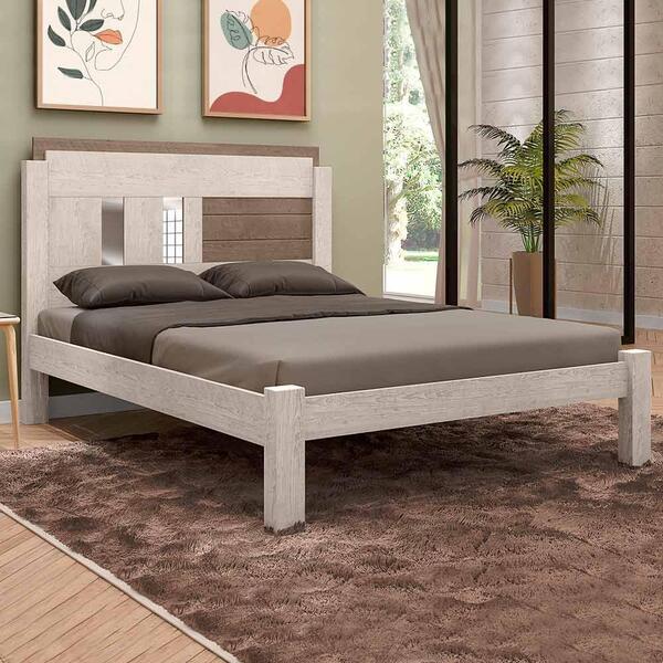 Cama Casal Moderna Avelã Castanho Amanda Framar