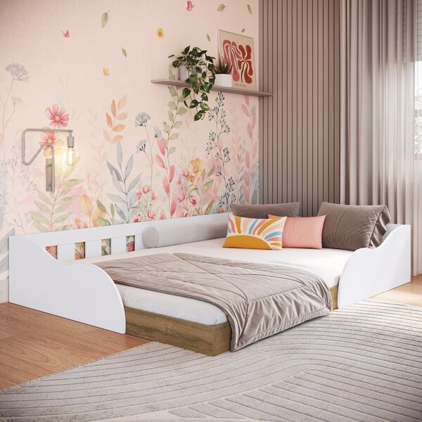 Cama Casal Montessoriana Infantil 140 Memphis Branco