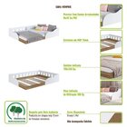 Cama Casal Montessoriana Infantil 140 Memphis Branco