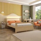 Cama Casal Montessoriana Reversível, Estante Em Led E Sapatei