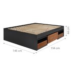 Cama Casal Multifuncional 145x194cm Kassie Cazarara Preto/mel