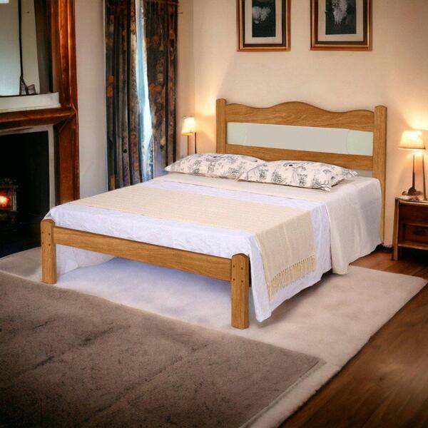 Cama Casal Munique Nature E Off White Gabrielli