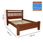 Cama Casal Orleans de Madeira Maciça - Avelã