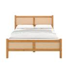 Cama Casal Padrão 140 X 190 Cm Cabeceira De Palhinha Madeira