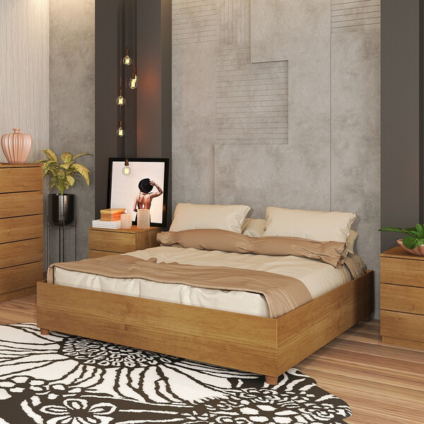 Cama Casal Para Colchão Box Mônaco Tcil