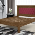 Cama Casal Pernambuco Castanho Com Capitonê Vinho