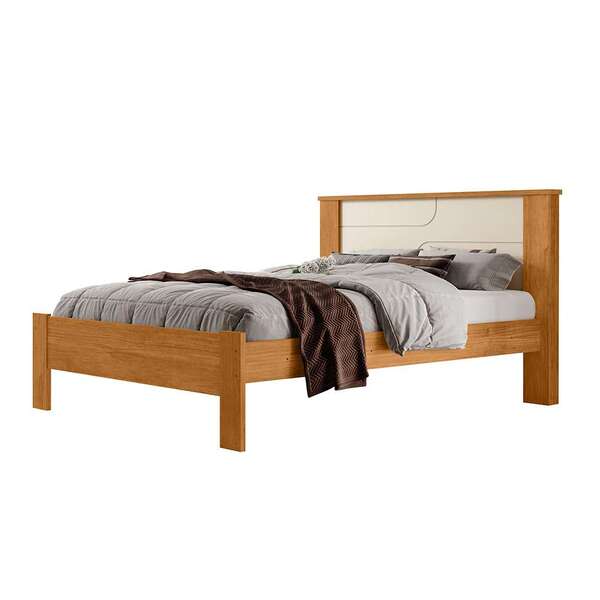Cama Casal Pérola Cinamomo E Off White