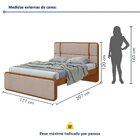Cama Casal Queen 160cm Leder 171cm X 207cm X 120cm Frassino
