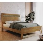 Cama Casal Queen 168,5cm Com Ratam Império  Amêndoa Mel