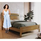 Cama Casal Queen 168,5cm Com Ratam Império  Amêndoa Mel