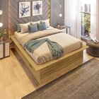 Cama Casal/queen Adulto Com 4 Gavetas Gades Yescasa Freijó