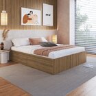 Cama Casal Queen Baú Com 4 Portas Basculantes 160 Tókio Mel