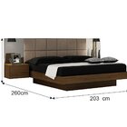 Cama Casal/queen Cabeceira Com 2 Mesas De Apoio Braga Brauna