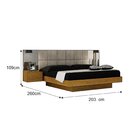 Cama Casal/queen Cabeceira Com 2 Mesas De Apoio E Espelho Bra