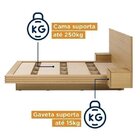 Cama Casal/queen Com Cabeceira E Mesa De Apoio Samambaia Cabe