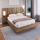 Cama Casal Queen Suspensa, Cabeceira E Mesas De Apoio 140/160