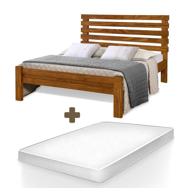 Cama Casal Rebeca New Castanho Atraente Com Colchão