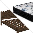 Cama Casal Resistente Mdf Siena Nogal Carmolar Com Colchão Ga