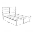 Cama Casal Roma Estrado 100% Em Aço Reforçado- Branco Cor:bra