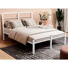 Cama Casal Roma Estrado 100% Em Aço Reforçado- Branco Cor:bra