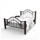 Cama Casal Rústica Castanho Preto Com Colchão