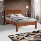 Cama Casal Rústica Com Estrado 100% Mdf Mega Castanho Com Col