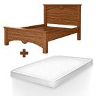 Cama Casal Rústica Com Estrado Reforçado Nobre Fénix Castanho