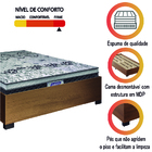 Cama Casal Solteiro Desmontável Com Colchão Espuma Solid 138x