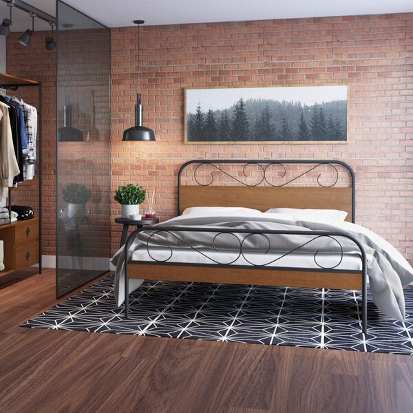 Cama Casal Vitória Espresso Móveis Canela/preto