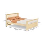 Cama Casal Wave Juvenil Reversivel Em Rattan Com Led Casatema