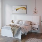 Cama Casal Zara Branco Madeirado C/ 2 Mesas De Cabeceiras - R