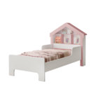 Cama Casinha Com Telhadinho Infantil Para Menina Branco/rosa
