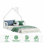 Cama Casinha Infantil Branco Madeira Montessoriana De Chão El