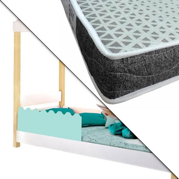 Cama Casinha Infantil Menta Jhulia Divaloto Com Colchão Probe