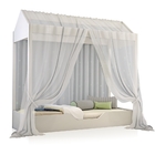 Cama Casinha Montessori Infantil Com Mosquiteiro Branco Casah