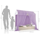 Cama Casinha Montessori Infantil Mosquiteiro Lilás E Colchão