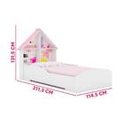 Cama Casinha Montessoriana Com Colchão Solteiro Branco Gelius