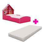 Cama Casinha Montessoriana Com Colchão Solteiro Pink Ploc Gel