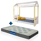 Cama Casinha Montessoriana Com Led Solteiro Branco Laura Diva