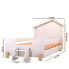 Cama Casinha Montessoriana Solteiro Com Escadinha Branco Ayla