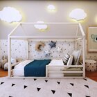 Cama Casinha Solteiro  Branco Acetinado