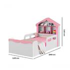 Cama Casinha Solteiro Montessori Branco/rosa Planet Baby