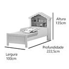 Cama Casinha Solteiro Princesa Com Grade De Proteção - Branco