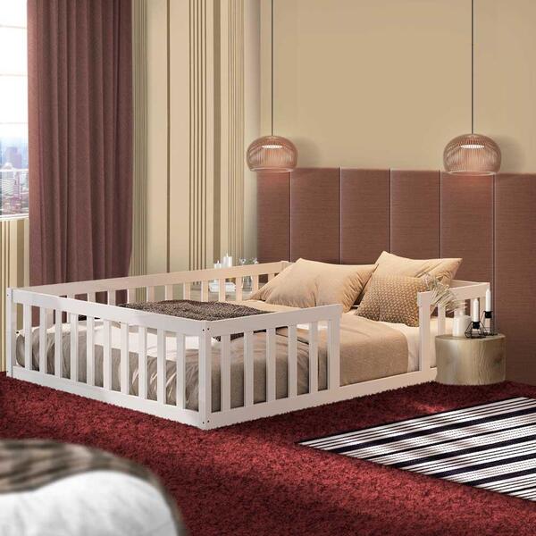 Cama Cercadinho De Chão Queen Size Branco Torse Shop Jm