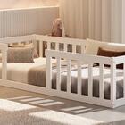 Cama Cercadinho De Chão Solteiro Branco Elvo Shop Jm