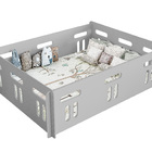 Cama Chiqueirinho Cercadinho Cinza 100% Mdf C/ Colchonete