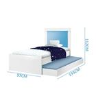 Cama Com Auxiliar E 2 Colchões Solteiro Branco E Azul Luara C