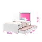 Cama Com Auxiliar E 2 Colchões Solteiro Branco E Rosa Luara C