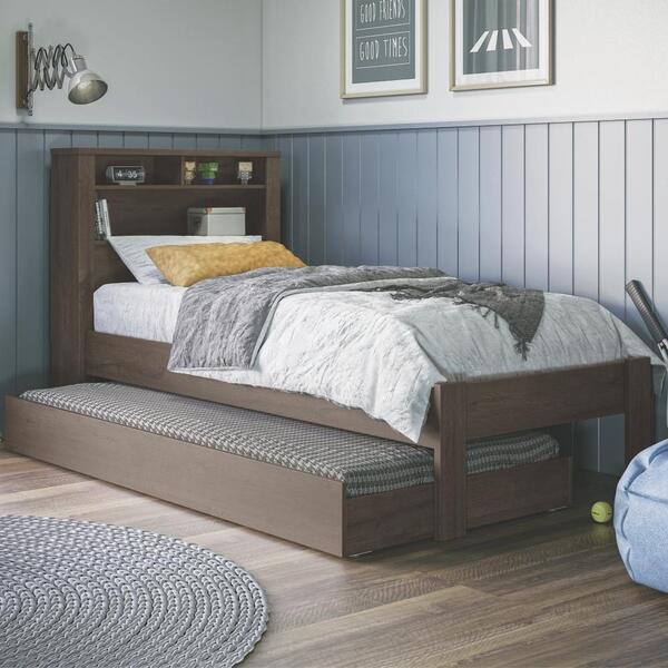 Cama Com Auxiliar E Baú South Ébano